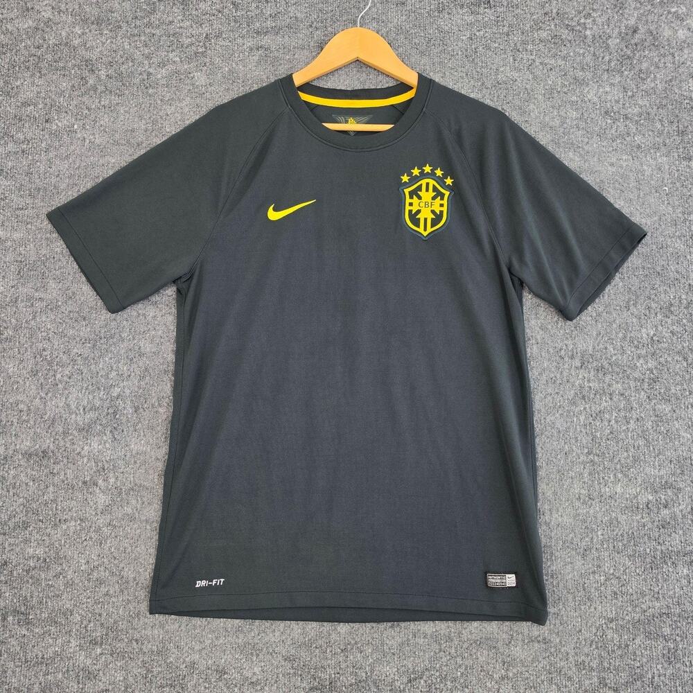 Brazil National Team Jersey Mens Large Green Third Kit 2014 15 Soccer Nike Shirt